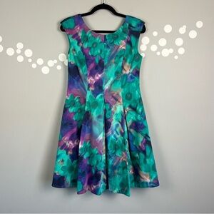 Eliza J Fit & Flare Watercolor Dress Size 6